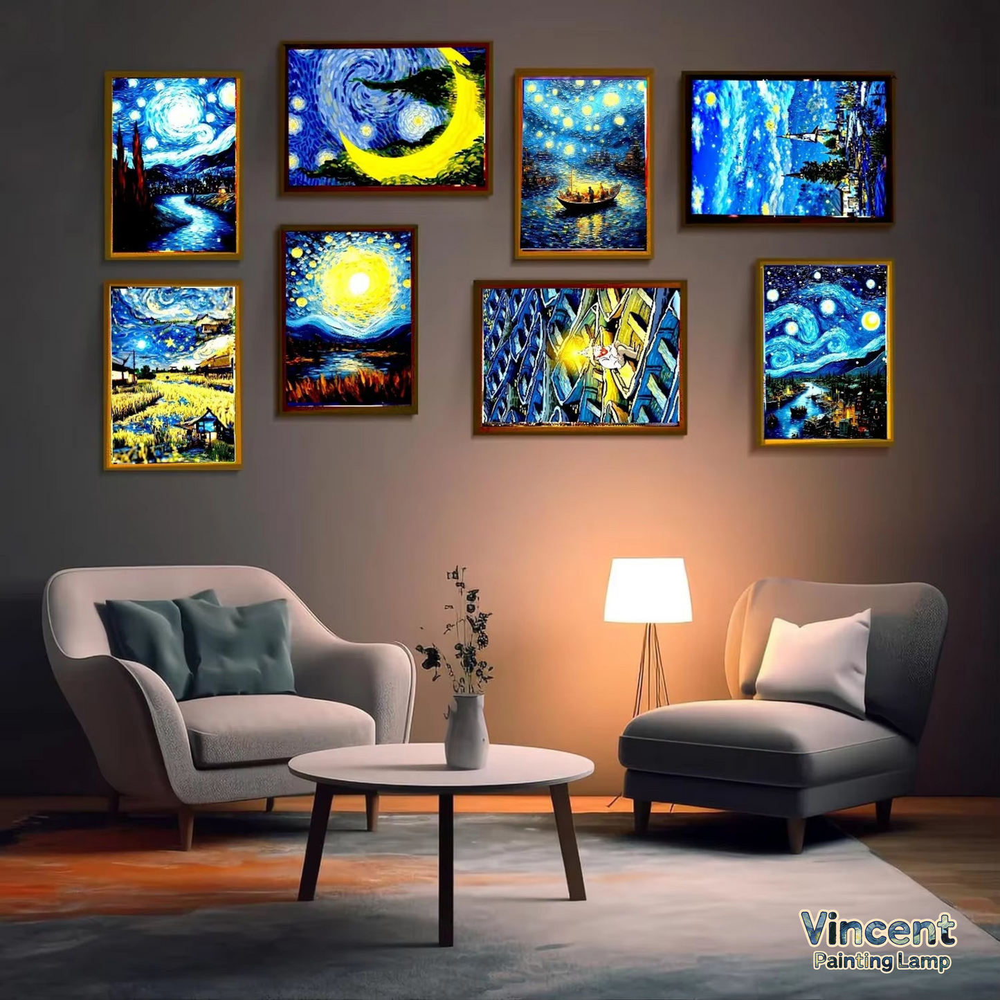 Vincent Painting Lamp – Arte luminoso de Van Gogh